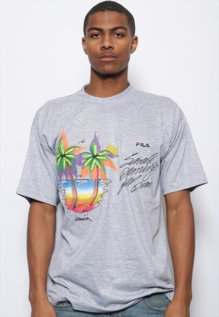 VINTAGE FILA GRAPHIC T-SHIRT GREY