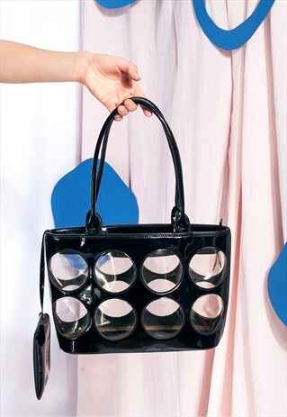 VINTAGE TRANSPARENT BAG 90S CLEAR PLASTIC PVC HANDBAG