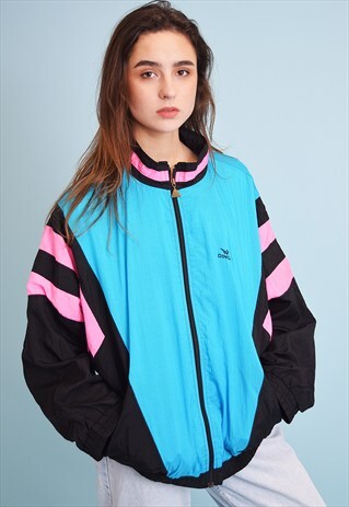90'S RETRO ATHLEISURE SPORTS OVERSIZED BOMBER JACKET TOP