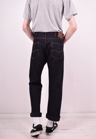 LEVI'S MENS VINTAGE JEANS W38 L32 NAVY BLUE 90'S