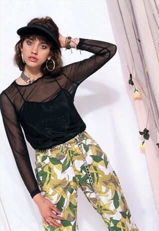 VINTAGE SLIP TOP 80S BLACK SPAGHETTI STRAP CAMI
