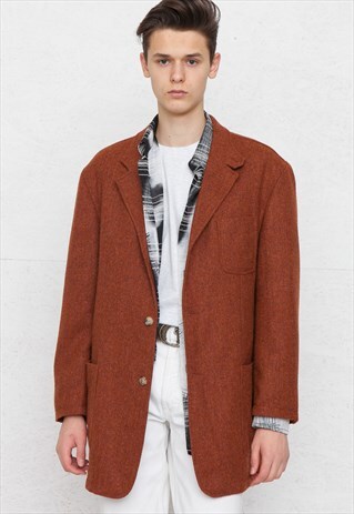 VINTAGE BROWN AIGNER WOOL BLAZER JACKET