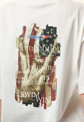 90S USA VINTAGE SPEEDO GRAPHIC COTTON T-SHIRT 16250