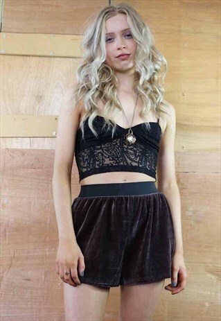MULBERRY VELVET SHORTS