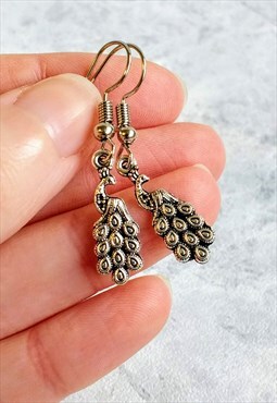 Mini Vintage-style Peacock Earrings