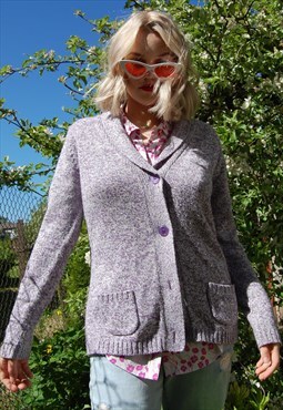 Vintage 80's retro hippie light knitted festival cardigan 
