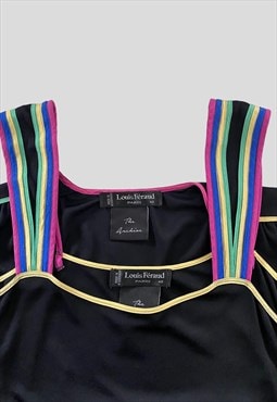 Vintage 70's Louis Feraud Black Slip Dress with Jacket