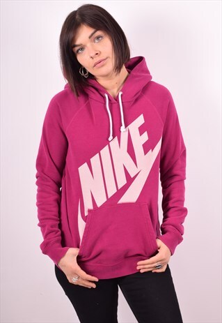 NIKE WOMENS VINTAGE HOODIE JUMPER MEDIUM PURPLE 90S