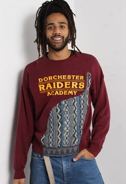 Vintage Reworked College Coogi Style Sweatshirt Maroon