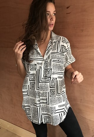 PATTERNED OVERSIZED RETRO VINTAGE UNISEX FESTIVAL SHIRT