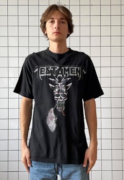 Vintage TESTAMENT T Shirt Graphic Tee 1999 Top Black 