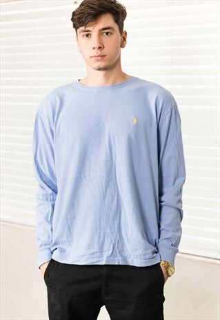 VINTAGE RALPH LAUREN LONGSLEEVE T-SHIRT LOGO 90S M 9.2