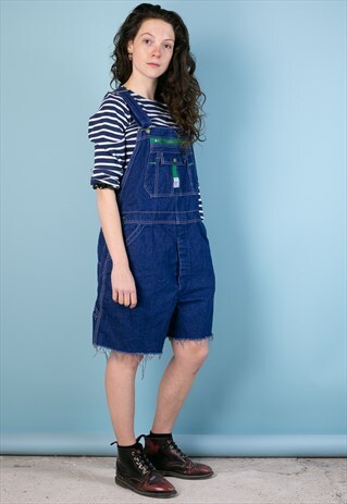 VINTAGE LIBERTY CROPPED DUNGAREES DARK BLUE