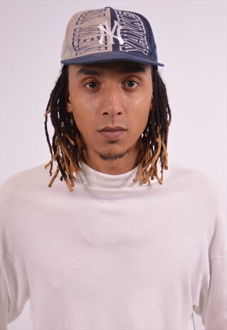 VINTAGE MAJESTIC NY CAP BLUE