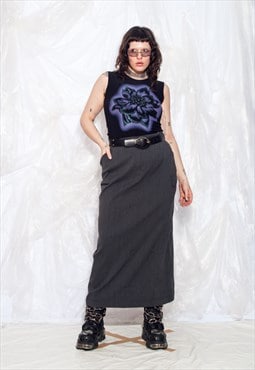 Vintage Y2K Cargo Maxi Skirt in Grey