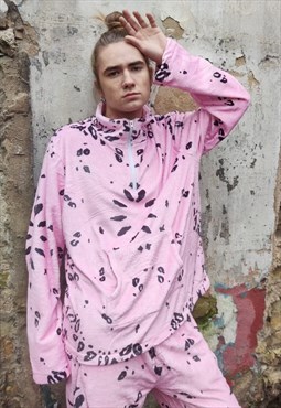 Paisley print jumper crushed velvet bandanna pullover pink
