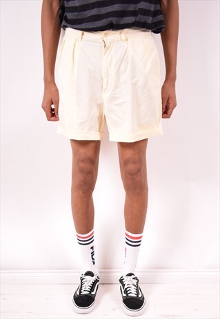 POLO RALPH LAUREN MENS VINTAGE SHORTS W32 YELLOW 90S