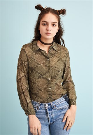 Y2K MONOCHROME SHEER GRUNGE SHIRT TOP