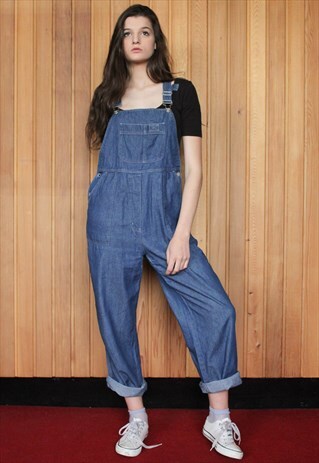 VINTAGE BLUE DENIM DUNGAREES