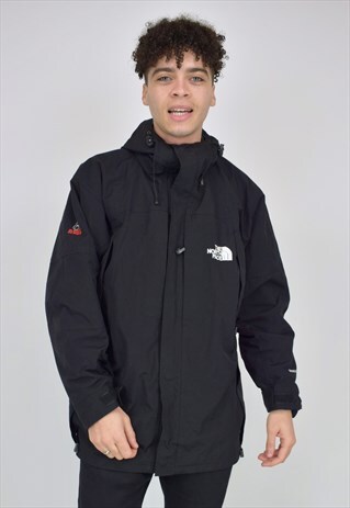 VINTAGE 90'S THE NORTH FACE BLACK ZIP UP COAT WITH HOOD
