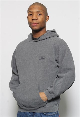 VINTAGE NIKE LOGO HOODIE GREY
