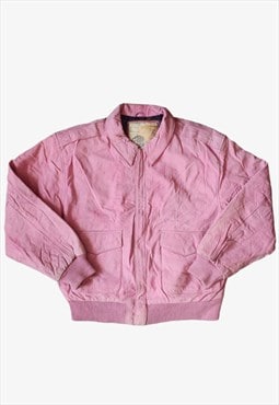 Vintage 90s G-III Pink Leather Pilot Jacket