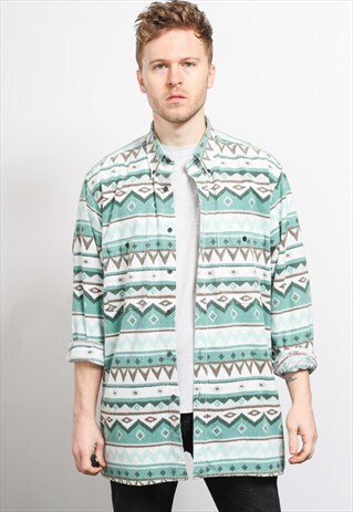 VINTAGE AZTEC PATTERNED SHIRT