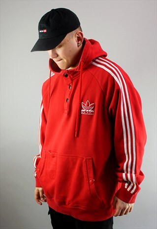 MEN'S VINTAGE ADIDAS ORIGINALS HOODIE IN RED
