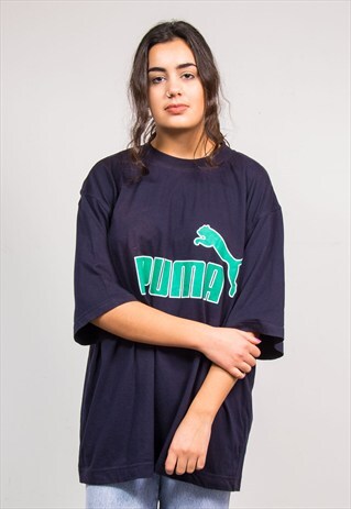 90'S VINTAGE NAVY BLUE OVERSIZE PUMA T-SHIRT