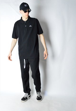VINTAGE 90S BLACK MINIMALIST KAPPA POLO SHIRT