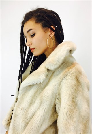 VINTAGE 80S FAUX FUR COAT