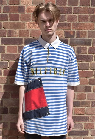 VINTAGE 90S TOMMY HILFIGER STRIPE POLO TOP
