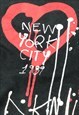 BLACK COTTON NEW YORK GRAPHIC PRINT ASYMMETRIC MINI DRESS