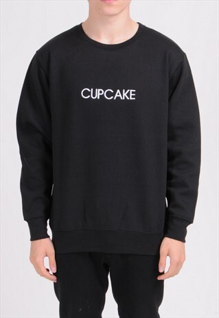 BLACK CUPCAKE SWEATSHIRT - EMBROIDERED