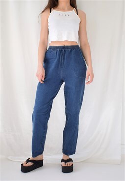 Vintage 80s 90s elasticated waist high rise mom jeans