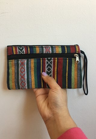 MULTI HAND WOVEN RAINBOW PURSE