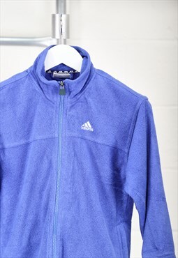 Vintage Adidas Fleece in Blue Zip Up Sports Jumper XS