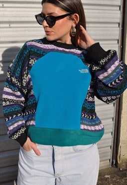 90's vintage The North Face reworked abstract pattern knit 