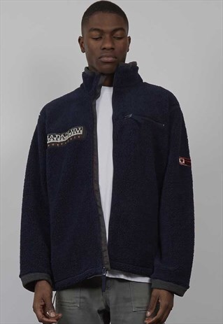 VINTAGE 90'S NAPAPIJRI NAVY FLEECE JACKET