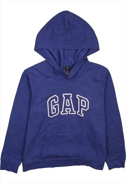 Vintage 90's Gap Hoodie Spellout Pullover Blue Large