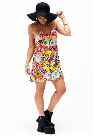 LOW BACK MINI DRESS IN THE EVERYTHING PRINT