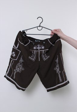 Bavarian swim shorts, vintage swim trunks,