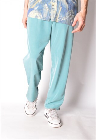 VINTAGE 90S UNISEX MINT GREEN BLUE MIX LIGHTWEIGHT PANTS