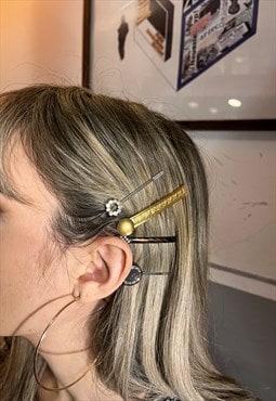 Vintage 80s Hairpins Glitter Hair Clips