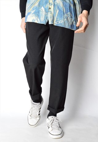 VINTAGE 90S BLACK MINIMALIST PANTS