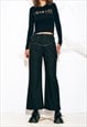 Vintage Y2K Wide-Leg Party Trousers in Glitter Black