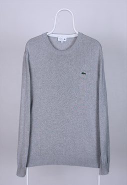 Lacoste sweater sweatshirt men cotton logo L XL gray
