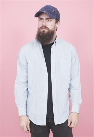 VINTAGE BLUE IZOD CHECK SHIRT /R10043