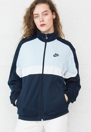 VINTAGE BLUE NIKE LOGO TRACK ZIP JACKET