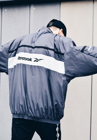 VINTAGE 90S GREY REEBOK TRACK JACKET